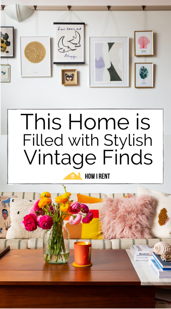Home tour of a rented listed building filled with vintage finds graphic