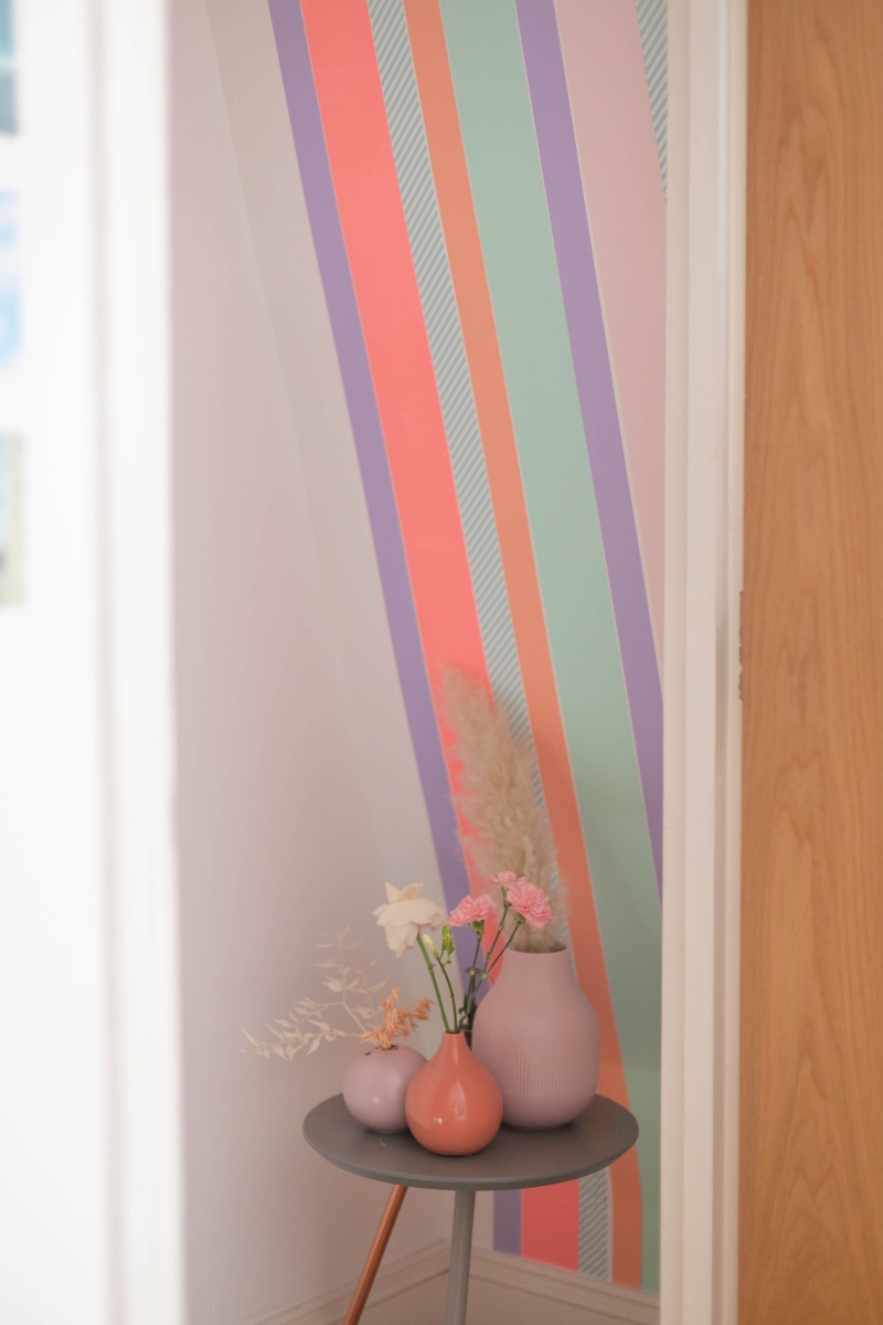 A pastel coloured strip using washi tape